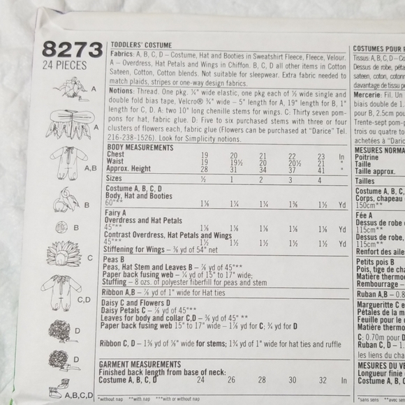 Simplicity Costumes, Fairy, Peas, Flowers, Daisy - Picture 2 of 2